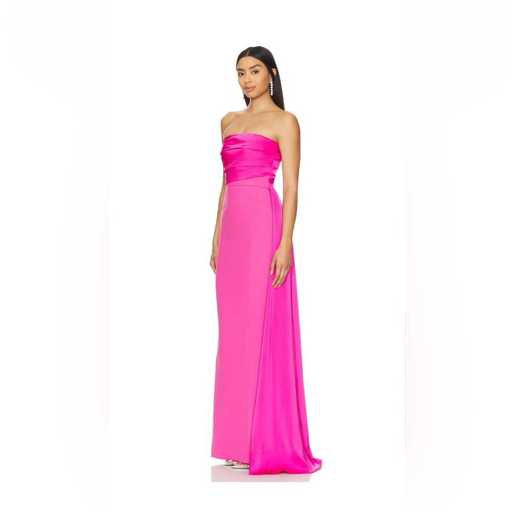 NBD Strapless hot pink gown - Picture 3 of 6